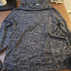 Hello Mello gray scrunch neck sweater size large